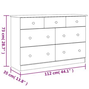 vidaXL Byrå ALTA 112x35x73 cm massiv furu - Bild 8