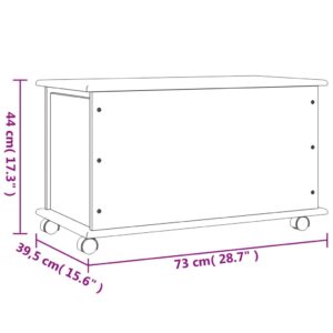 vidaXL Förvaringskista på hjul ALTA 73x39,5x44 cm massiv furu - Bild 8