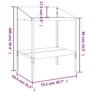 vidaXL Växtställ antracit 75,5x54,5x100 cm galvaniserat stål - Bild 7