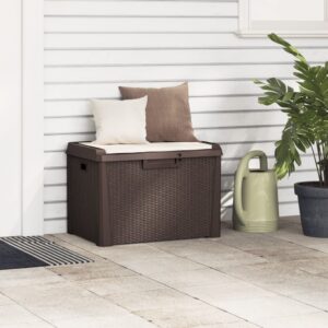 vidaXL Dnybox med sittdyna brun 125 l PP - Bild 3