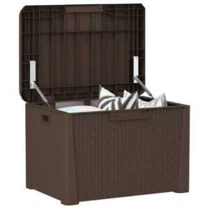 vidaXL Dnybox med sittdyna brun 125 l PP - Bild 4