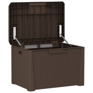 vidaXL Dnybox med sittdyna brun 125 l PP - Bild 5