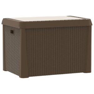 vidaXL Dnybox med sittdyna brun 125 l PP - Bild 8