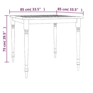 vidaXL Bataviabord 85x85x75 cm massiv teak - Bild 7