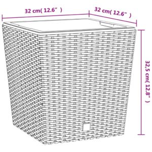 vidaXL Blomkruka med avtagbar insida brun 21/32 L PP-rotting - Bild 7