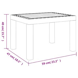 vidaXL Trädgårdsbord vit 59x47x40 cm PP - Bild 7