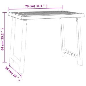 vidaXL Campingbord antracit 79x56x64 cm PP träutseende - Bild 6