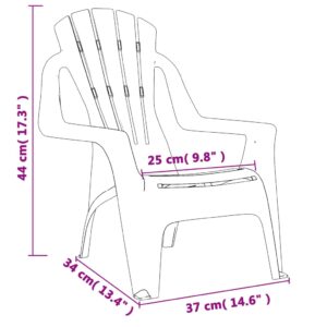 vidaXL Trädgårdsstolar 2 st för barn rosa 37x34x44 cm PP träutseende - Bild 8