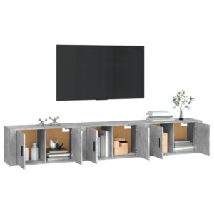 vidaXL Väggmonterade tv-skåp 3 st betonggrå 80x34,5x40 cm - Bild 3