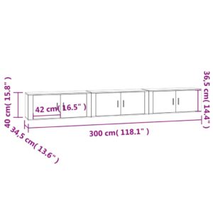 vidaXL Väggmonterade tv-skåp 3 st vit högglans 100x34,5x40 cm - Bild 8