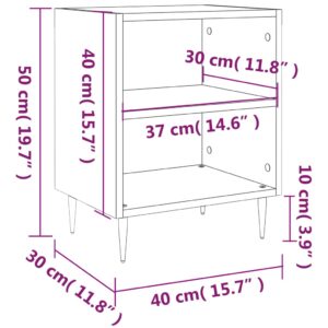 vidaXL Sängbord 2 st vit högglans 40x30x50 cm konstruerat trä - Bild 10