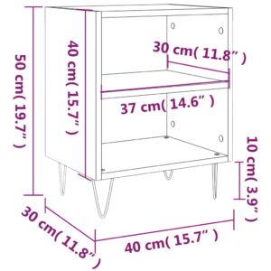 vidaXL Sängbord 2 st vit 40x30x50 cm konstruerat trä - Bild 10