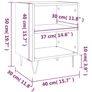 vidaXL Sängbord 2 st svart 40x30x50 cm konstruerat trä - Bild 10