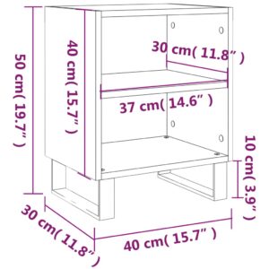 vidaXL Sängbord 2 st vit 40x30x50 cm konstruerat trä - Bild 10