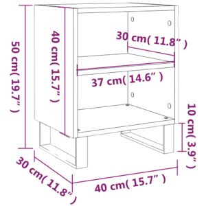 vidaXL Sängbord 2 st betonggrå 40x30x50 cm konstruerat trä - Bild 10