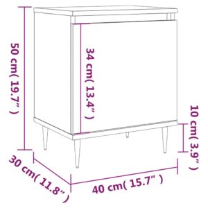 vidaXL Sängbord 2 st vit 40x30x50 cm konstruerat trä - Bild 12