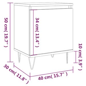 vidaXL Sängbord vit högglans 40x30x50 cm konstruerat trä - Bild 12