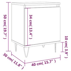 vidaXL Sängbord 2 st rökfärgad ek 40x30x50 cm konstruerat trä - Bild 12