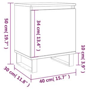 vidaXL Sängbord 2 st vit 40x30x50 cm konstruerat trä - Bild 12