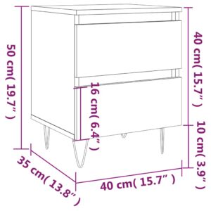 vidaXL Sängbord 2 st betonggrå 40x35x50 cm konstruerat trä - Bild 11