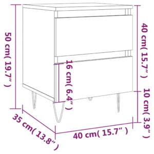 vidaXL Sängbord 2 st brun ek 40x35x50 cm konstruerat trä - Bild 11