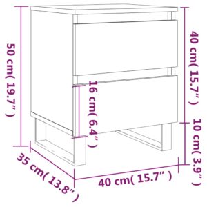 vidaXL Sängbord 2 st vit 40x35x50 cm konstruerat trä - Bild 11