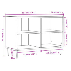 vidaXL Tv-bänk rökfärgad ek 69,5x30x50 cm konstruerat trä - Bild 9