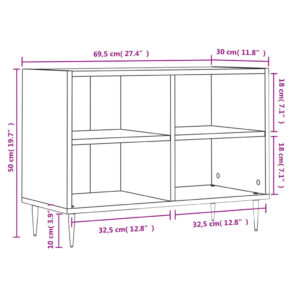 vidaXL Tv-bänk brun ek 69,5x30x50 cm konstruerat trä - Bild 9