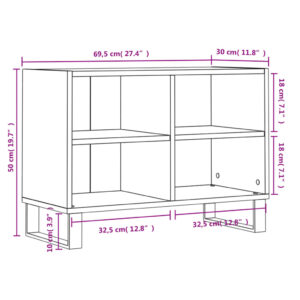 vidaXL Tv-bänk rökfärgad ek 69,5x30x50 cm konstruerat trä - Bild 9