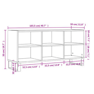 vidaXL Tv-bänk rökfärgad ek 103,5x30x50 cm konstruerat trä - Bild 9