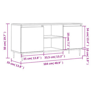 vidaXL Tv-bänk betonggrå 104x35x50 cm konstruerat trä - Bild 11