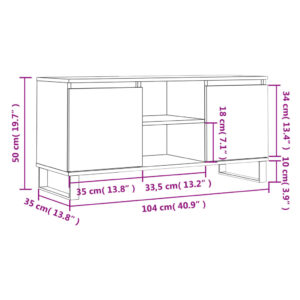 vidaXL Tv-bänk vit 104x35x50 cm konstruerat trä - Bild 11