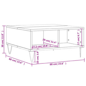 vidaXL Soffbord vit 60x60x30 cm konstruerat trä - Bild 8