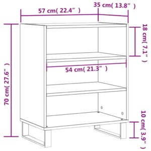 vidaXL Förvaringshylla betonggrå 57x35x70 cm konstruerat trä - Bild 9