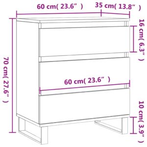 vidaXL Byrå betonggrå 60x35x70 cm konstruerat trä - Bild 11