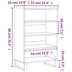 vidaXL Högskåp betonggrå 57x35x90 cm konstruerat trä - Bild 9