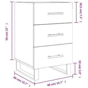 vidaXL Sängbord rökfärgad ek 40x40x66 cm konstruerat trä - Bild 12