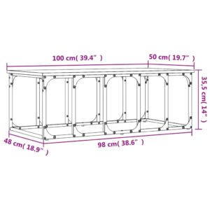 vidaXL Soffbord rökfärgad ek 100x50x35,5 cm konstruerat trä - Bild 9