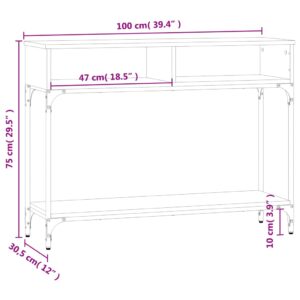 vidaXL Avlastningsbord sonoma-ek 100x30,5x75 cm konstruerat trä - Bild 9