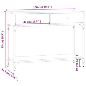 vidaXL Avlastningsbord grå sonoma 100x34,5x75 cm konstruerat trä - Bild 11