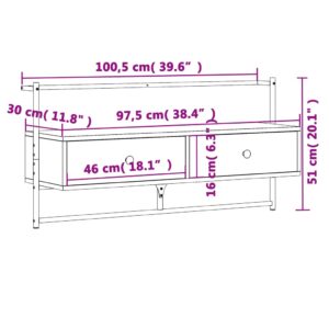 vidaXL Väggmonterad tv-bänk sonoma-ek 100,5x30x51 cm konstruerat trä - Bild 10