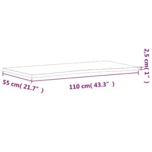 vidaXL Bordsskiva 110x(50-55)x2,5 cm massivt bokträ - Bild 8