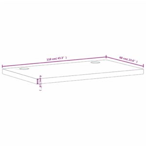 vidaXL Bordsskiva 110x60x4 cm massivt bokträ - Bild 7