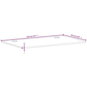 vidaXL Bordsskiva 110x60x1,5 cm massivt bokträ - Bild 7