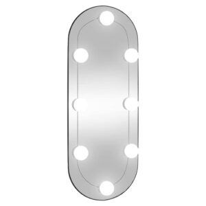 vidaXL Väggspegel med LED-belysning 20x50 cm glas oval - Bild 2