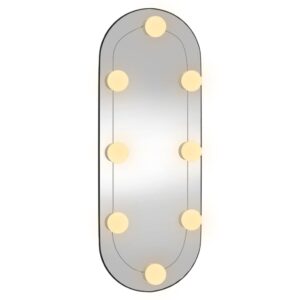 vidaXL Väggspegel med LED-belysning 20x50 cm glas oval - Bild 4