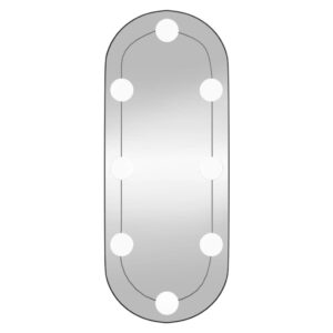 vidaXL Väggspegel med LED-belysning 20x50 cm glas oval - Bild 5