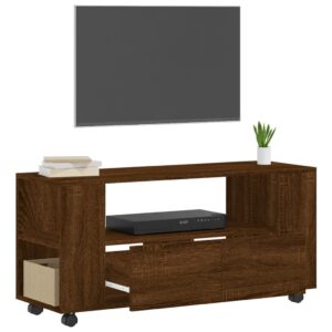 vidaXL Tv-bänk brun ek 102x34,5x43 cm konstruerat trä - Bild 4