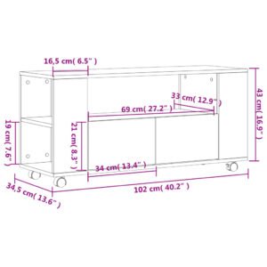 vidaXL Tv-bänk brun ek 102x34,5x43 cm konstruerat trä - Bild 11