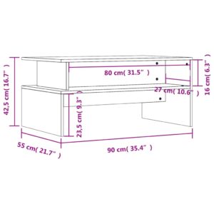 vidaXL Soffbord betonggrå 90x55x42,5 cm konstruerat trä - Bild 9